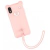 Чехол накладка iPhone Xr  Baseus Bear  Case (pink)
