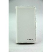 Чехол Книжка для iPhone 4/4S NUOKU BOOK (Белый) (Преcсованая кожа)