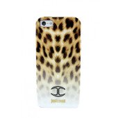 Чехол Накладка для iPhone 5/5S JUSTCAVALLI ORIGINAL LEOPARD (черный) (силикон)