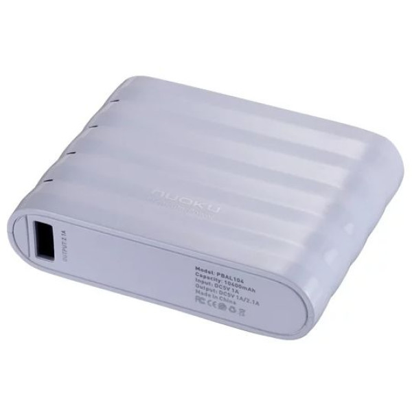 Портативное зарядное устройство NUOKU PREMIUM POWER BANK (10400mAh) (Белый)