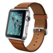 Apple Watch 42mm Stailnless Steel Case with Saddle Brown Classic Buckle (MLC92)
