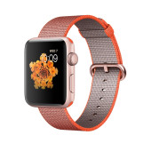 Apple Watch Series 2 42mm Rose Gold Aluminum Case with Space Orange/Anthracite Woven Nylon (MNPM2)