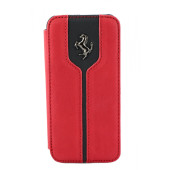 Чехол Книжка для iPhone 5/5S FERRARI Montecarlo (красный) (кожа)
