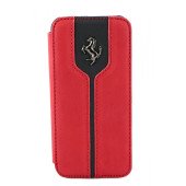 Чехол Книжка для iPhone 5/5S FERRARI Montecarlo (красный) (кожа)