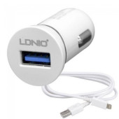 Автомобільний зарядний пристрій LDNIOO DL-219 (2,1 A)+ USB cable (білий)