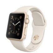 Apple Watch Sport 38mm Gold Aluminum Case with Antique White Sport Band (MLCJ2)