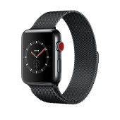 Apple Watch Series 3 GPS + Cellular 42mm Space Black Stainless Steel w. Space Black Milanese L. (MR1L2)