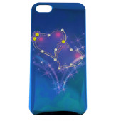 Чехол Накладка для iPhone 5/5S LAVAS SWAROVSKI HEART (синий) (пластик)