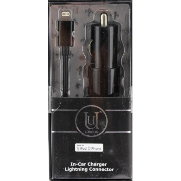 Автомобільний зарядний пристрій UU LONDON Lightning Connector(2,4 A) для iPad/iPhone/iPod (Чорний)