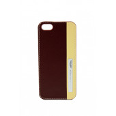 Чехол Накладка для iPhone 5/5S ASTON MARTIN SMART APPL (бордовый) (Кожа)