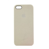Чехол Накладка для iPhone 5/5S APPLE Original  (бежевый) (Кожа)