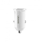 Автомобільний зарядний пристрій USAMS C8 3.1 A Dual USB Mini (white)