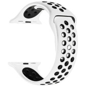 Ремінець-браслет для Apple Watch 38mm Silicone Nike Sport Band (white-black)