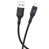 Кабель Apple Lightning HOCO (USB 1.2 m) (Тканина) (Чорний)