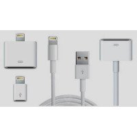 Кабель перехідник Apple Lightning USB IN (Білий) (Пластик)