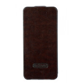 Чехол Флип для iPhone 5/5S CLOVER(Коричневый) (кожа)