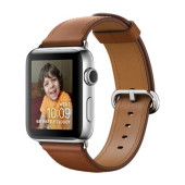 Apple Watch Series 2 42mm Stainless Steel Case with Saddle Brown Classic Buckle Band (MNPV2)