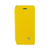 Чехол Книжка для iPhone 5/5S SANTA BARBARA DESINGNER (Жёлтый) (Кожа)