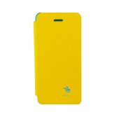 Чехол Книжка для iPhone 5/5S SANTA BARBARA DESINGNER (Жёлтый) (Кожа)