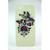 Чехол Накладка для iPhone  5/5S LAVAS SWAROVSKI Butterfly (Белый) (Пластик)