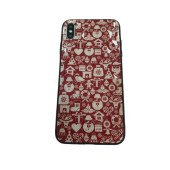 Чехол накладка iPhone Xs Max Rhombus Merry Christmas (red)