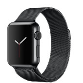 Apple Watch 38mm Space Black Stainless Steel Case, Space Black Milanese Loop (MMFK2)