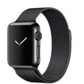 Apple Watch 38mm Space Black Stainless Steel Case, Space Black Milanese Loop (MMFK2)