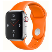 Apple Watch Series 4 Hermes GPS + LTE 44mm Stainless Case w. Orange Sport B. (MUH02)