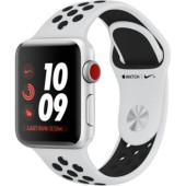Apple Watch Nike+ Series 3 GPS + Cellular 38mm Silver Aluminum w. Pure Platinum/BlackSport B. (MQL52)
