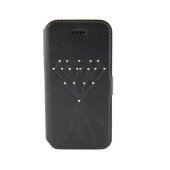 Чехол Книжка для iPhone 5/5S iMobo (черный) (кожа)