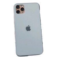 Чехол Накладка для iPhone 11 Pro Glass Pastel color Logo (mist blue)
