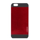 Чехол Накладка для iPhone 6 Motomo INO METAL  (Красный) (Метал)
