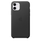 Чехол Накладка для iPhone 11 Apple Leather Case (Black)