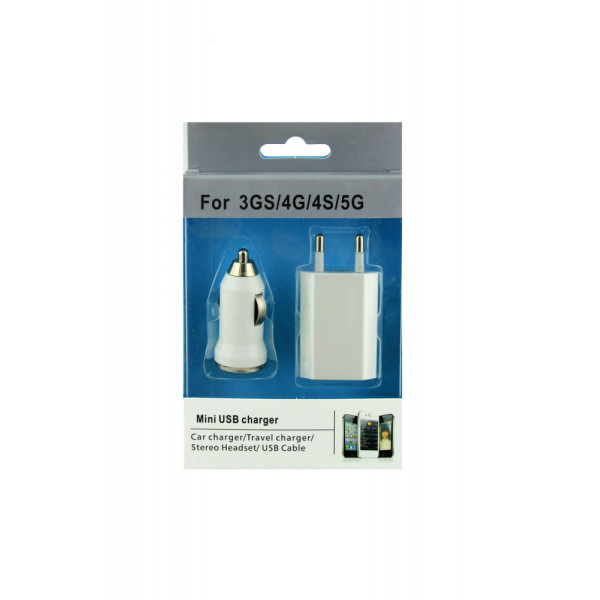 Автомобільний зарядний пристрій+зарядний пристрій+Кабель для iPhone (3in1) - фото Автомобільний зарядний пристрій+зарядний пристрій+Кабель для iPhone (3in1)