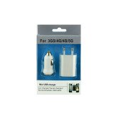 Автомобільний зарядний пристрій+зарядний пристрій+Кабель для iPhone (3in1)