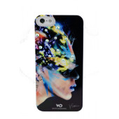 Чехол Накладка для iPhone 5/5S WD NAFROTITI SWAROVSKI ELEMENT(Черный) (Пластик)