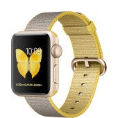 Apple Watch Series 2 38mm Gold Aluminum Case with Yellow/Light Gray Woven Nylon Band (MNP32)