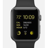 Apple Watch 42mm Space Gray Aluminum Case with Black Sport Band (MJ3T2)