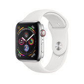 Apple Watch Series 4 GPS + LTE 40mm Stainless Steel Case with White Sport Band (MTUL2)