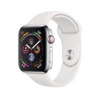 Apple Watch Series 4 GPS + LTE 40mm Stainless Steel Case with White Sport Band (MTUL2)