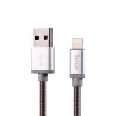 Кабель USB to Lightning Hoco U5 Full Metal grey 1.2 m