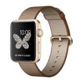 Apple Watch Series 2 42mm Gold Aluminum Case with Toasted Coffee/Caramel Woven Nylon Band (MNPP2)