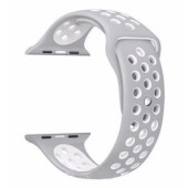 Ремешок-браслет для Apple Watch 42mm Silicone Nike Sport Band (Platinum-White)