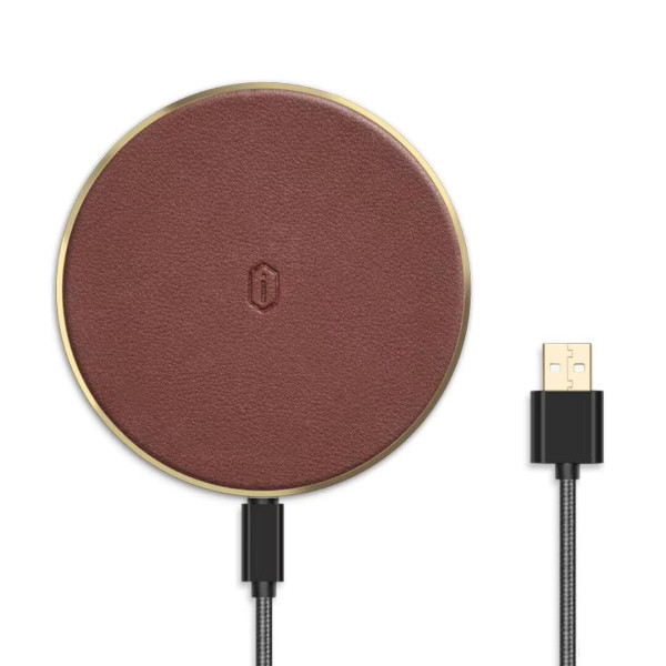 Безпровідний зарядний пристрій WiWU Quantus Wireless Charger QC100 (Brown) - фото Безпровідний зарядний пристрій WiWU Quantus Wireless Charger QC100 (Brown)