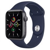 Apple Watch SE GPS 44mm Space Gray Aluminum Case w. Deep Navy Sport B. (MYE32)