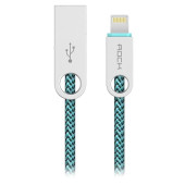 Кабель ROCK Cobblestone Lightning 100cm (peacock blue)