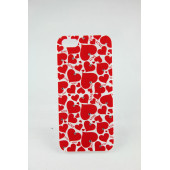 Чехол Накладка для iPhone 5/5S CONNEX SWAROVSKI Hearts And Love (красный) (пластик)