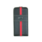 Чохол Фліп для iPhone 4/4S iMobo (чорний) (шкіра)