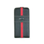 Чехол Флип для iPhone 4/4S iMobo (черный) (кожа)