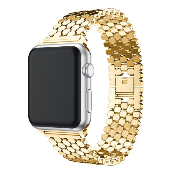 Ремінець-браслет для Apple Watch 42mm/44mm Honeycombs Metall (Gold) - фото Ремінець-браслет для Apple Watch 42mm/44mm Honeycombs Metall (Gold)